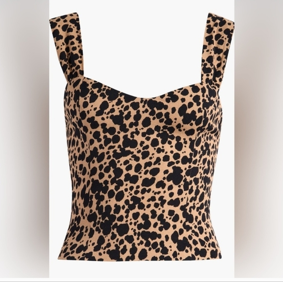Reformation Hester Corset Crop Cami Top Blitz Animal Print Size 6 - Picture 1 of 7